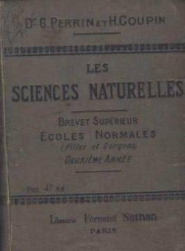 les sciences naturelles/ brevet superieur/ecoles normales