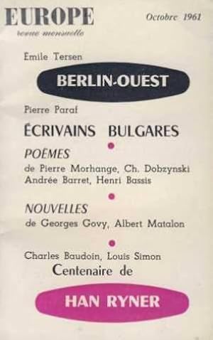 revue europe n ° 390/ ecrivains bulgares