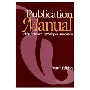 Publication manual of the American Psychological Association. 4th ed.,
