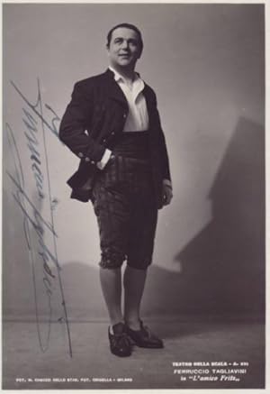 Signed photo of Ferruccio Tagliavini, inscribed. Foto autografata con dedica.