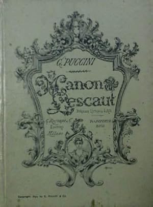 Manon Lescaut. Spartito per pianoforte solo.