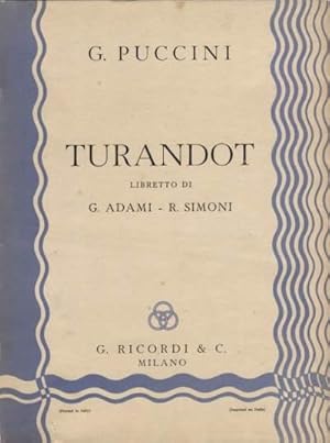 Turandot, spartito per canto e piano