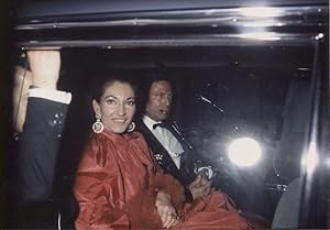 Maria Callas and Raf Vallone leaving the Gala at Union des Artistes a Paris, april 23th 1971