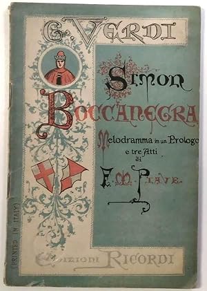 'Simon Boccanegra. Libretto d''opera.'