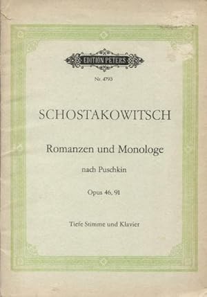 Romanzen und Monologe nach Puschkin Opus. 46, 91. Tiefe Stimme und Klavier