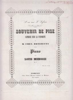 'Souvenir de Pise: caprice sur ''La Favorite'' du M. Chev. Donizetti, pour piano op. 8'