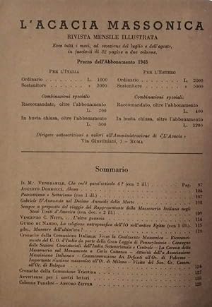 'L''Acacia Massonica Anno II n. 4 Febbraio 1948 '