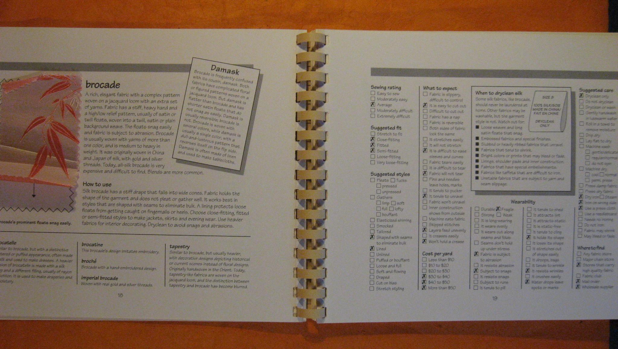 All About Silk A Fabric Dictionary Swatchbook Fabric - 