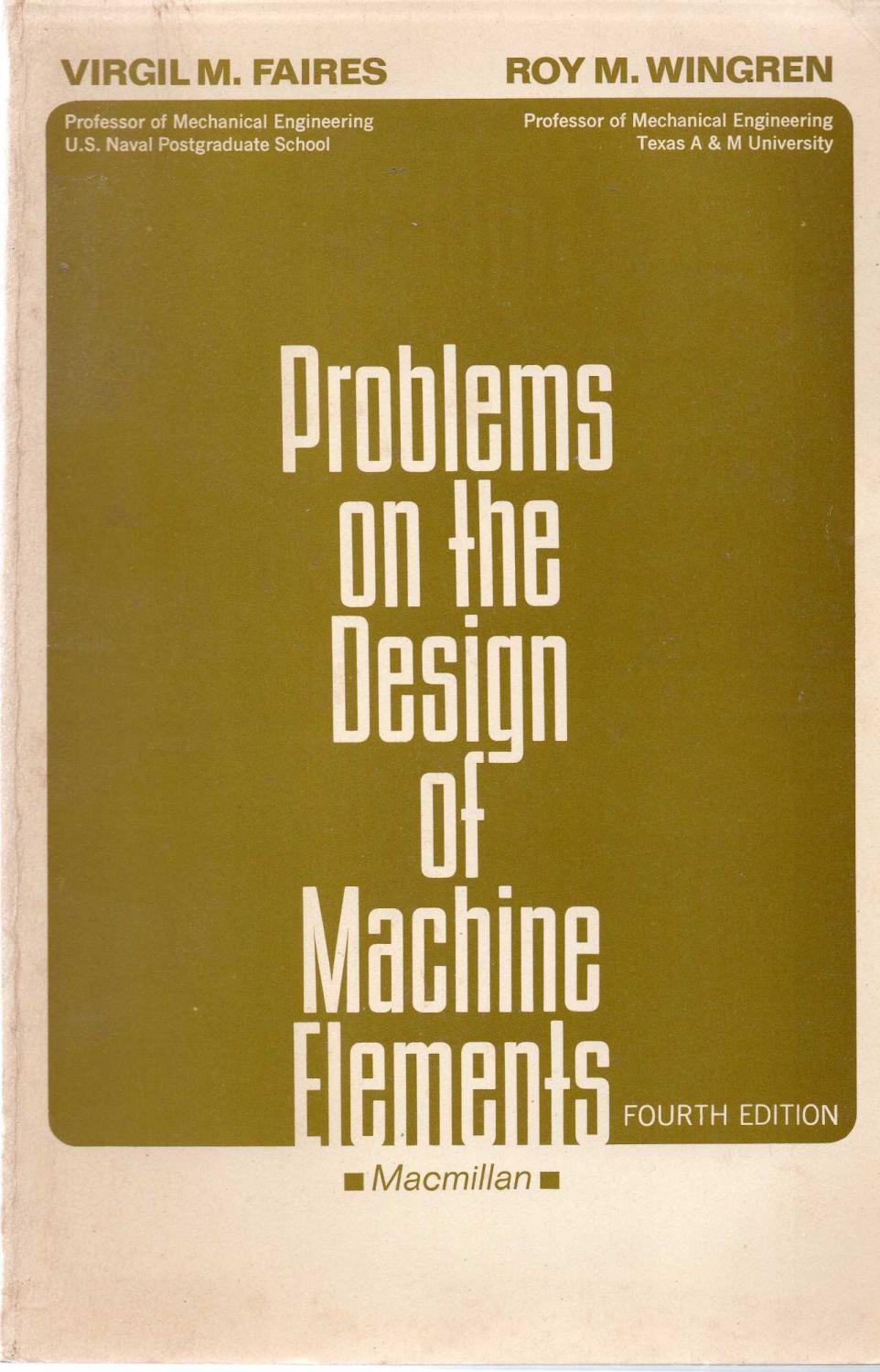 Design Of Machine Elements By Faires Pdf