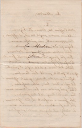 "La Madre / Ottave". Testo poetico autografo firmato. Datato settembre 1867