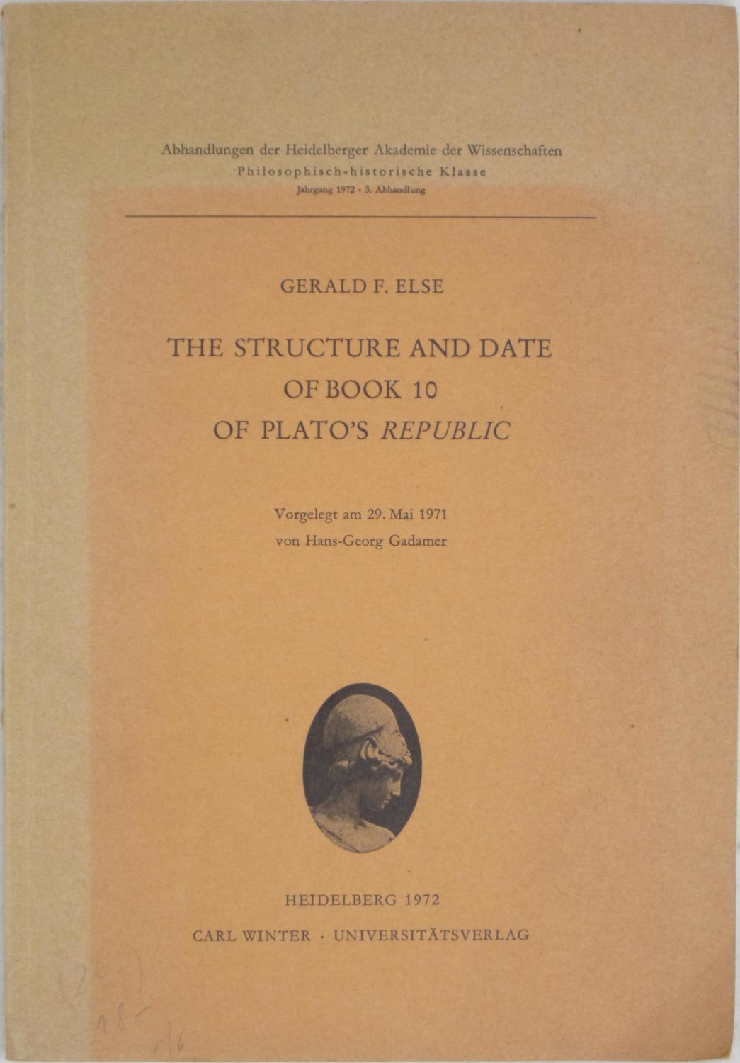 The Structure and Date of Book 10 of Plato's Republic