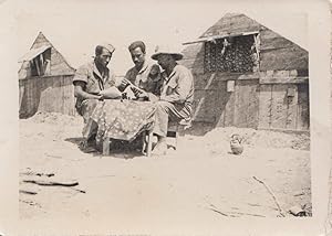 FOTO 1930 C.A. LIBIA MILITARI SEDUTI AD UN TAVOLINO -F 1716