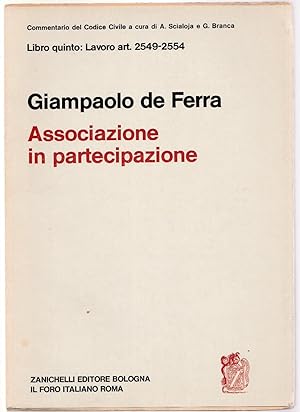 Giampaolo De Ferra Associazione In Partecipazione Zanichelli 1973-L4786