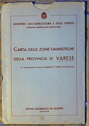 CARTA DELLE ZONE FAUNISTICHE DELLA PROVINCIA DI VARESE C.A. 1930-L2866