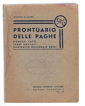 F. De Jacobis-Prontuario Delle Paghe-Bologna 1934-+N23