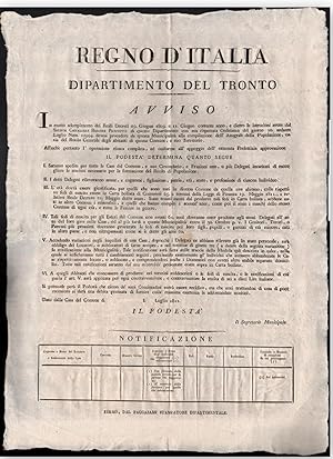 Regno D'italia-Dipartimento Del Tronto-Compilazione Dell'anagrafe 1811-L1634