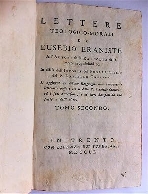 LETTERE TEOLOGICO-MORALI DI EUSEBIO ERANISTE TOMO II 1751