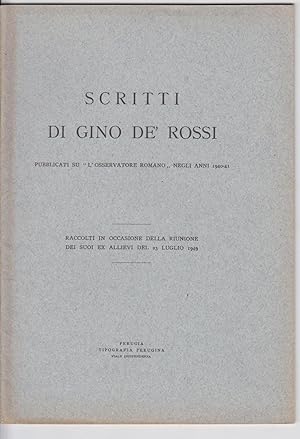 Scritti di Gino De Rossi pubblicati su l'osservatorio Romano negli anni 1940-41