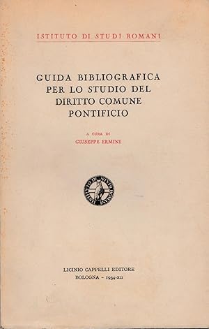 G. Ermini Guida Bibliografica Per Lo Studio Del Diritto Comune Pontificio 1934