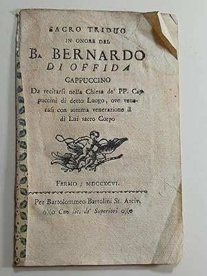 Triduo in onore del beato Gherardo di Offida cappuccino 1796 per Bartolomeo Bartolini