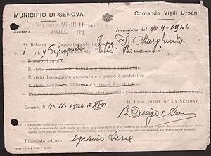 WW2-Bombardamenti di Genova-4 settembre 1944-Dichiarazione di danni in Piazza S.Margherita 1