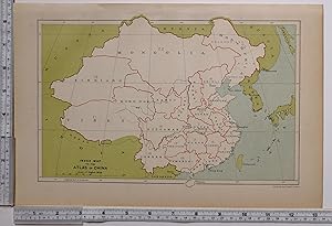 1908 RARE MAP CHINA 18 PROVINCES - INDEX MAP TO THE ATLAS OF CHINA - STANFORD