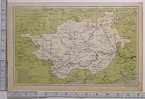 1908 RARE MAP CHINA PROVINCE KWANGSI (GUANGXI) KWEILIN (GUILIN) NANNING TAIPING