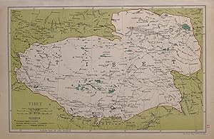 1908 RARE MAP CHINA PROVINCE TIBET - LHASA KOKONOR SHIGATSE CHIAMDO TANGLA Mts