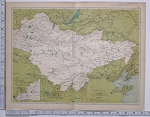 1908 RARE MAP CHINA PROVINCE MONGOLIA - KOBDO URGA ORDOS SAINNOIN TANNU OLA