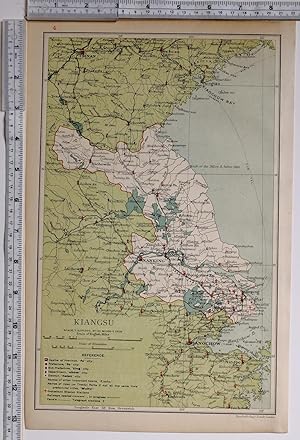 1908 RARE MAP CHINA PROVINCE KIANGSU Jiangsu - NANKING Nanjing GRAND CANAL