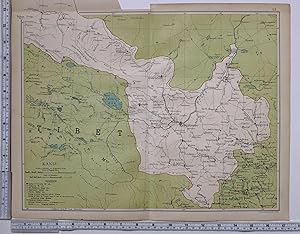 1908 RARE MAP CHINA PROVINCE KANSU (GANSU) - LANCHOWFU PINGLIANG LIANGCHOWFU