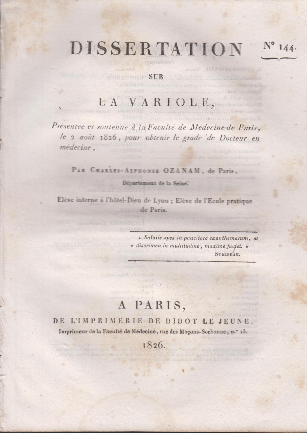 Dissertation sur la representation theatrale