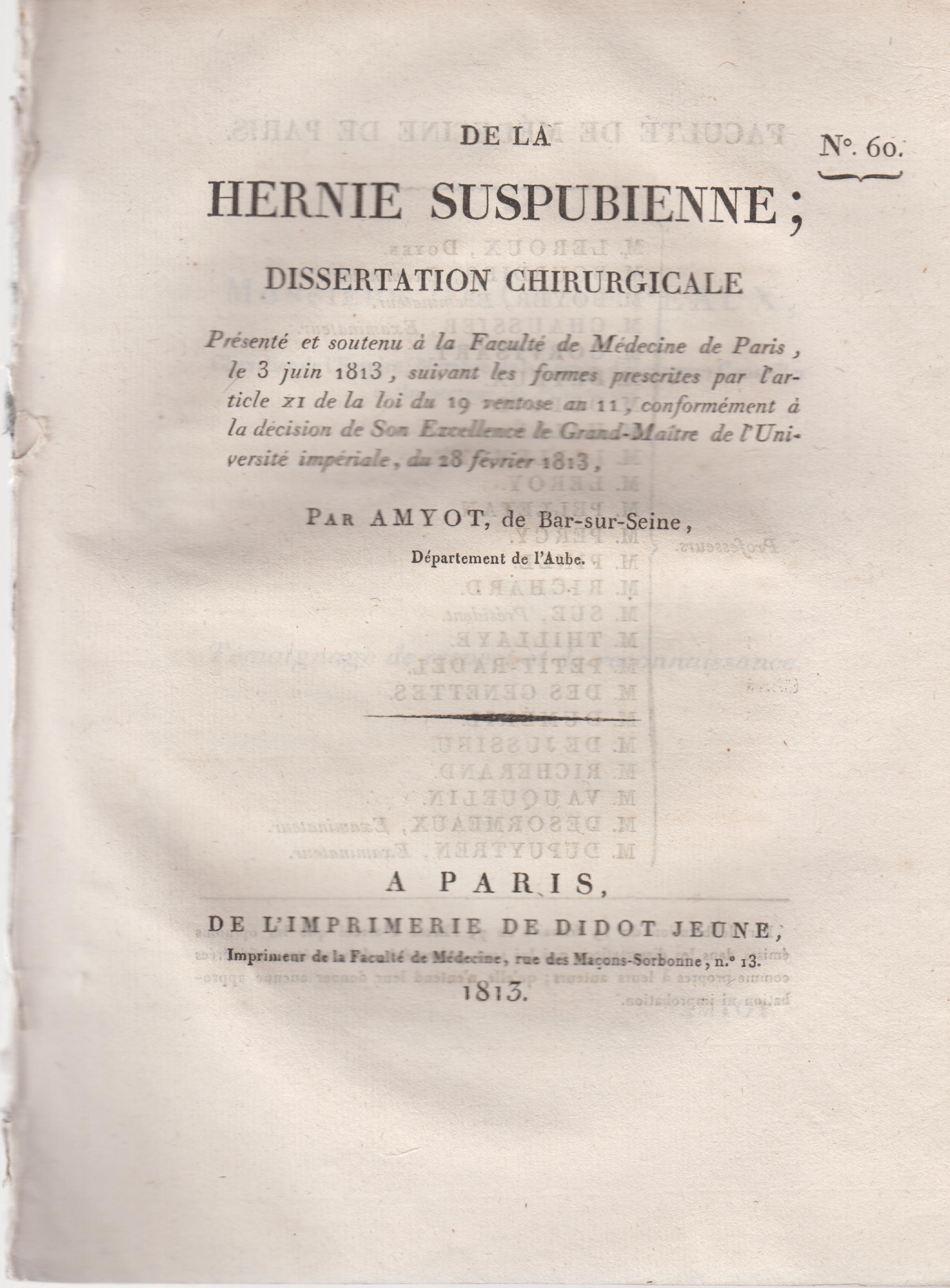 Dissertation loi 3 juin 1958