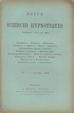 Revue des Sciences Hypnotiques, n°7, Janvier 1888