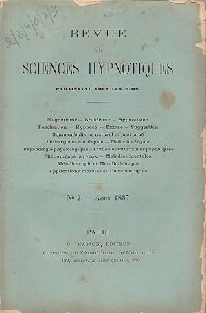 Revue des Sciences Hypnotiques, n°2, Août 1887