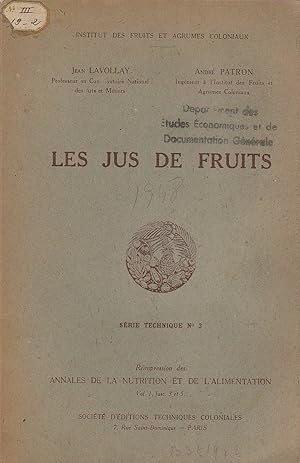 Les Jus de fruits. Série technique n°3