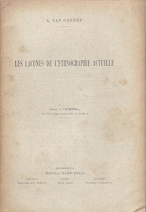 Les Lacunes de l'ethnographie actuelle