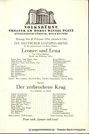 Friedrich I. Komödie in 3 Akten. Blätter des Deutschen Theaters und der Kammerspiele Direktion He...