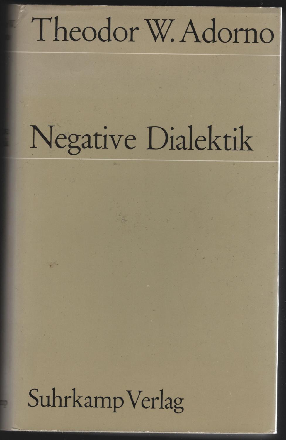 negative dialektik von adorno ZVAB