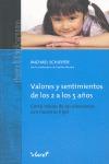 VALORES Y SENTIMIENTOS DE LOS 2 A LOS 5 AÑOS. CÓMO HABLAR DE LAS EMOCIONES CON NUESTROS HIJOS - COL.