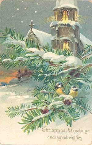Vintage Postcard - Christmas Greetings and Good Wishes