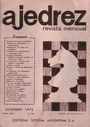 Ajedrez Revista Mensual - Diciembre 1975 - Tomo XXII - Nº260