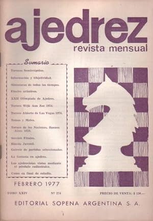 Ajedrez Revista Mensual - Febrero 1977 - Tomo XXIV - Nº274