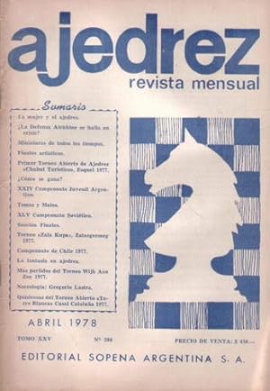 Ajedrez Revista Mensual - Abril 1978 - Tomo XXV - Nº288