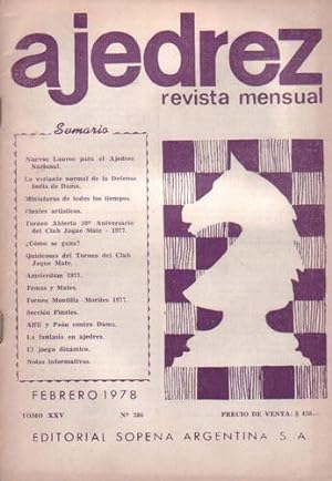 Ajedrez Revista Mensual - Febrero 1978 - Tomo XXV - Nº286