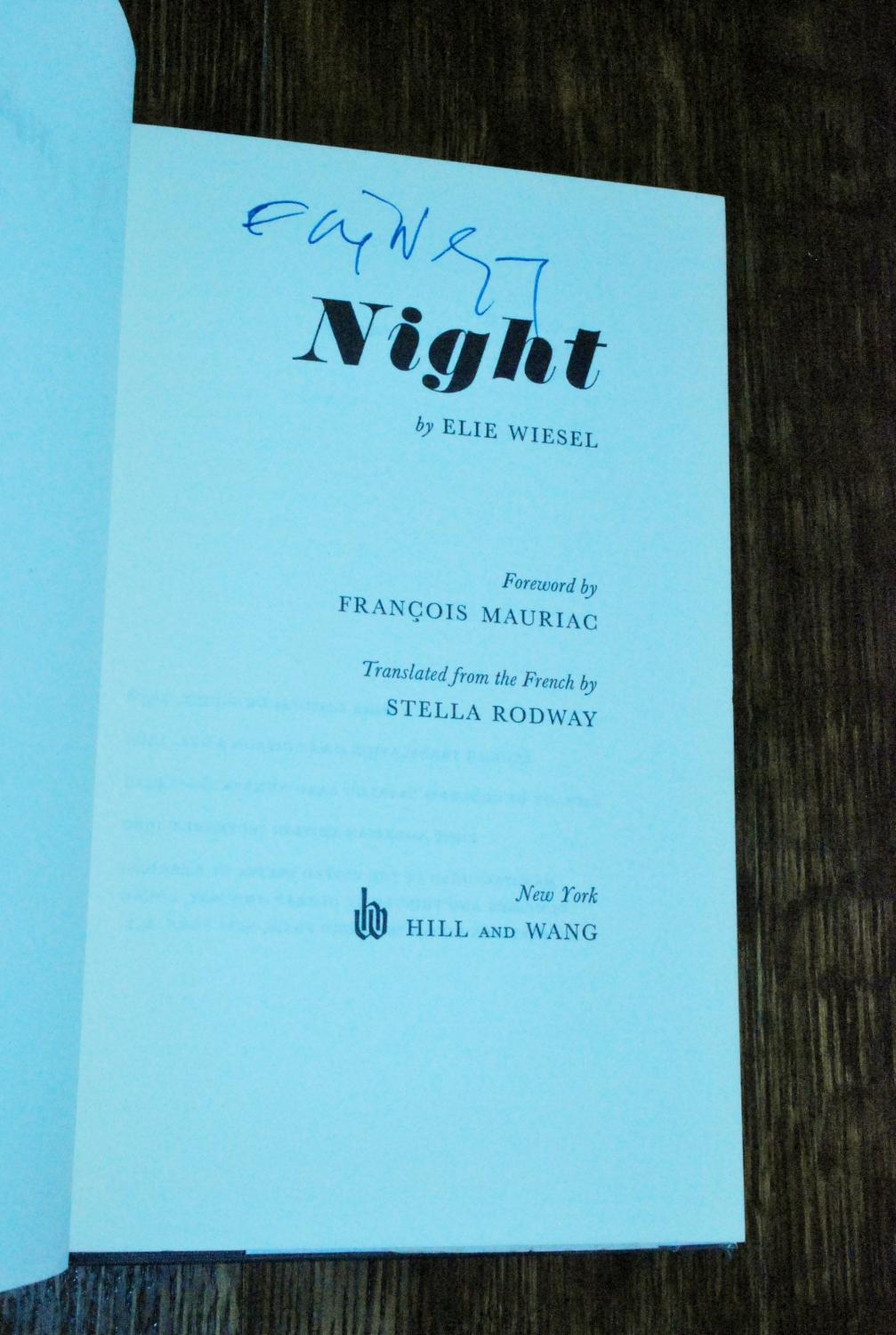 ... Elie NIGHT (signed 1st): Wiesel, ...