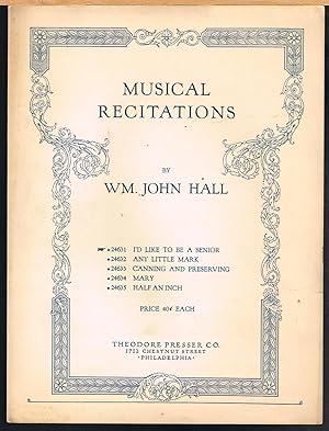 Musical Recitaitons: I'd Like to be a Senior; No. 24631;; Sheet Music