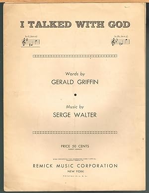 I Talked with God, in G (C# to D). SHEET MUSIC