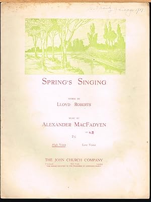 SPRING'S SINGINGNEW-; Sheet Music High Voice.