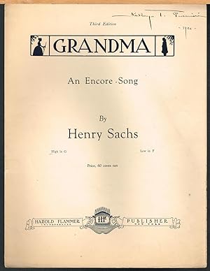 GRANDMA, an Encore Song, High in G, Sheet Music